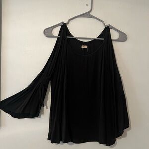 Black cut out bell sleeve top